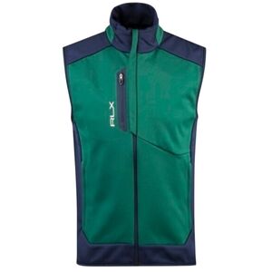 RLX Ralph Lauren Performance Golf Softshell Full Zip Dark Green/Navy Vest Sz XL